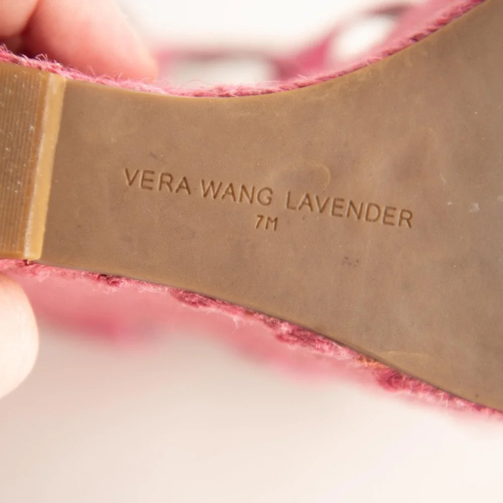 Vera Wang Pink Wedge Sandals Sz 7 BarbieCore Maximalist Coquette Artsy Platform